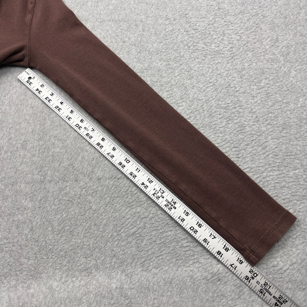 We The Free People Mareea Henley Top Women Small Brown Ribbed Long Sleeve Button - Picture 5 of 10